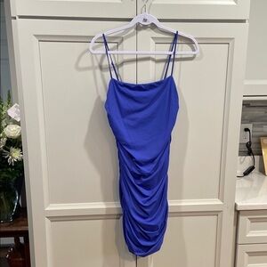 Aritzia by Babaton NWT Blue Ruched Dress Size Large